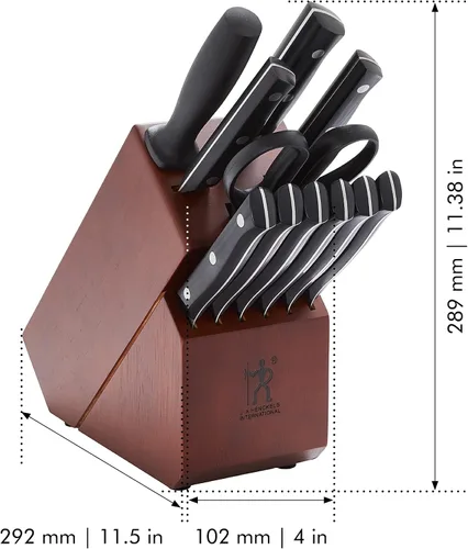 Vista 11 de HENCKELS Dynamic Razor-Sharp - Juego de cuchillos de 12 piezas, cuchillo de chef, cuchillo de pan, cuchillo de carne, diseño alemán informado por