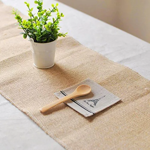 Vista 2 de MDS - Paquete de 5 caminos de mesa de arpillera para boda de 12 pulgadas x 10 yardas de largo, rollo para estilo granja, manteles individuales