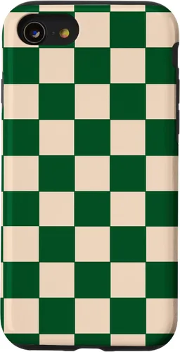 Vista 18 de Funda de tablero de ajedrez a cuadros blanco crema verde para iPhone 17