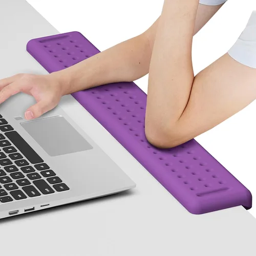Vista 24 de Leolee Coderas de escritorio en forma de L para escritorio, reposabrazos de espuma viscoelástica negra para escritorio con base antideslizante