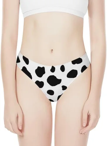 Vista 3 de Poetesant Tanga de bolsillo para mascotas para mujer, linda ropa interior de cintura baja con estampado 3D, sin costuras, sexy, tanga en T