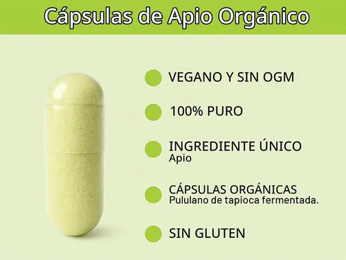 Vista 4 de KOYAH - Cápsulas de Apio Orgánico, Liofilizado: 60 Cápsulas