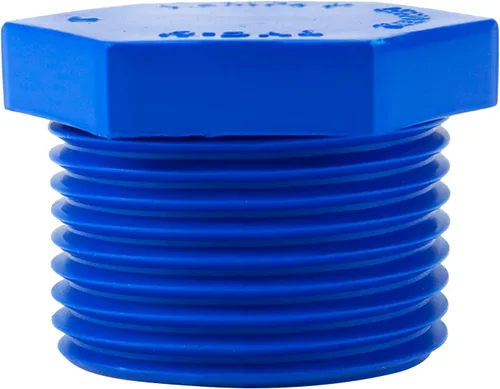 Vista 3 de Coshar - Tapones de rosca macho NPT de 1 pulgada para calentador de agua, color azul Water Heater Drain Plug, PVC Drain End Caps, Pipe Crimp