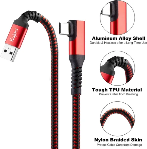 Vista 8 de Kuject - Cable Link USB 30 tipo A a C de 16 pies de largo compatible con Oculus Quest 2 cable de carga largo hecho de nailon trenzado