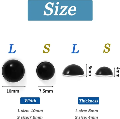 Vista 4 de Almohadillas de nariz autoadhesivas con cojín de aire, 10 pares de silicona antideslizantes para bolsas de aire para lentes de sol, negro, L