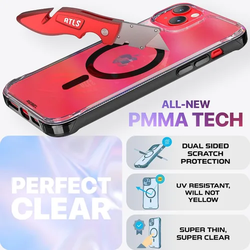 Vista 3 de Phone REBEL - Funda transparente para iPhone 14 Plus [Crystal Series Gen-4] Compatible con MagSafe Resistente, Antiarañazos, Sin Amarilleo