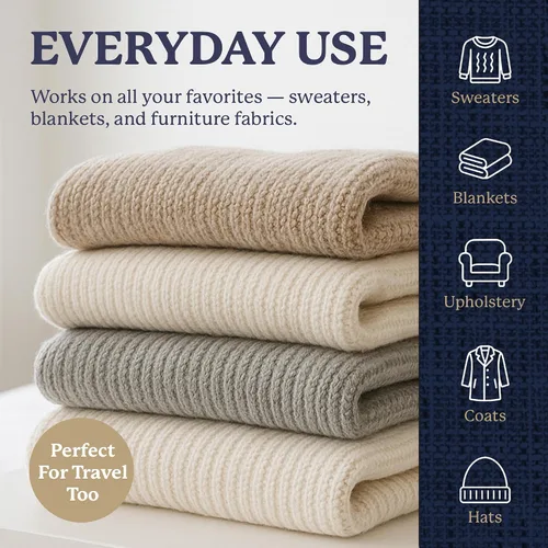 Vista 3 de Farberware Removedor de Pelusa Grande Afeitadora de Tela – Afeitadora de Pelusa a Batería con Cuchillas Triples para Ropa, Afeitadora de Suéter