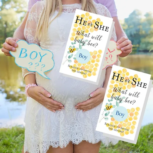 Vista 8 de Boutique Marketing LLC It's A Boy Gender Reveal Tarjetas para raspar Fiesta de revelación de género Juegos de revelación de género con temática