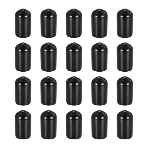 Vista 12 de DMiotech Paquete de 20 protectores de rosca de tornillo negros de identificación de 0.079 pulgadas (0.079 in), tapas de goma para pernos