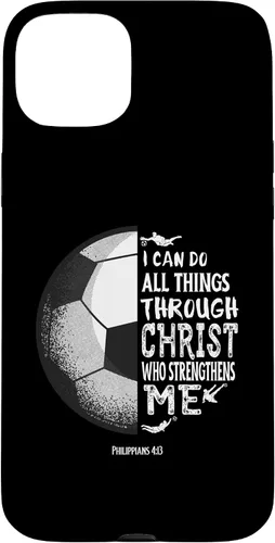 Vista 9 de Funda para iPhone 17 con versículo bíblico de fútbol Christian Sayings Philippians 4:13