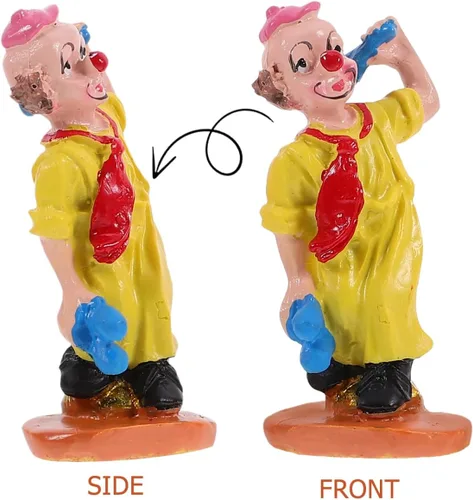 Vista 5 de Toyvian - Figura de payaso de circo, 3.93 pulgadas, mini adorno miniatura de payaso con base estable para terapia de bandeja de arena, temática