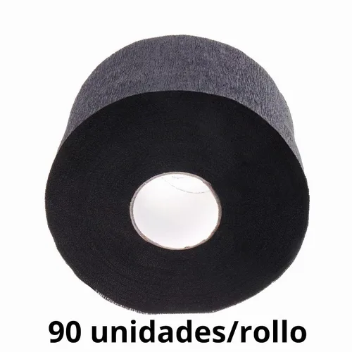 Vista 2 de Tiras de cuello de peluquero – 5 rollos de 500 piezas de papel negro, desechable y flexible para cortar el cabello, suministros de salón, resistente