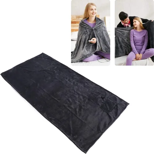 Vista 2 de Luqeeg Manta eléctrica tamaño matrimonial – Calentador de cama con 3 calor y franela suave lavable de alta calidad, apagado automático