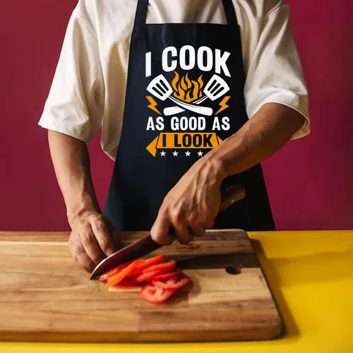 Vista 2 de Regalos de cocina para hombres, delantales divertidos para mujeres con bolsillos para cocina, parrilla, barbacoa, regalos para hombres, chef, papá