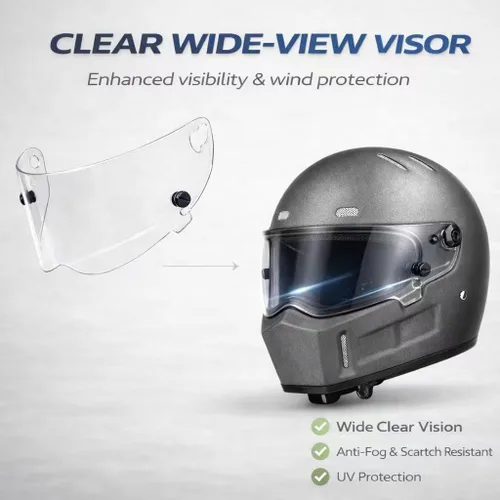 Vista 5 de CRG - Casco de motocross de cara completa para motocicleta de calle, de fibra de vidrio, certificado por DOT, casco de tamaño extra grande Gris