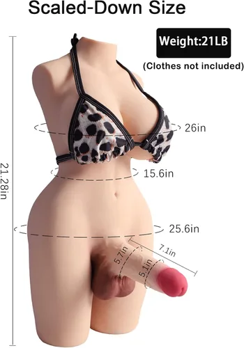 Vista 3 de Muñeca sexual con pechos de consolador realistas y sexo anal, muñeca sexual transexual para adultos, muñeca de amor para hombres, mujeres, pareja