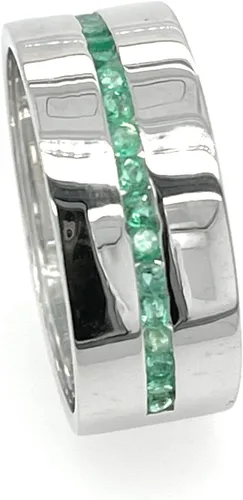 Vista 7 de Anillo de plata de ley 925 con esmeralda natural para hombre, talla 6, 7, 8, 9, 10, 11, 12, 13