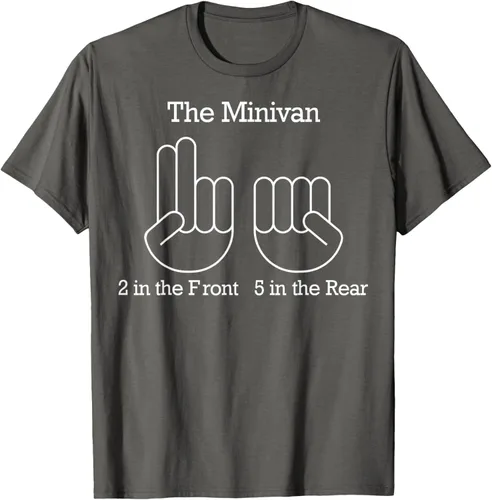 Vista 58 de The Minivan 2 In The Front 5 In The Rear Camiseta, Negro