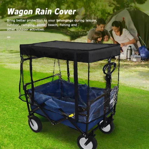 Vista 7 de Cubierta de lluvia para carro, cubierta de lluvia para empujar, accesorios de toldo plegable para caravana adecuada para acampar al aire libre