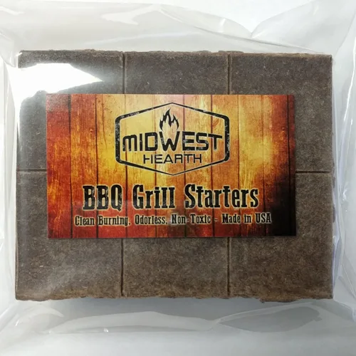Vista 2 de Midwest Hearth 100% Natural Starters de carbón para parrilla y asadores al humo