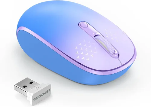 Vista 9 de Tecknet Mouse inalámbrico, mouse silencioso de 2.4 GHz con receptor USB, 4 botones, portátil, inalámbrico, para Chromebook, laptop, computadora Negro