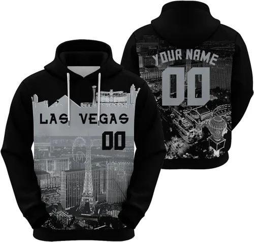 Vista 18 de Custom Football Hoodies City Night Skyline Personalized Sweatshirt Name Number Fan Gift Pullover for Men Women Youth