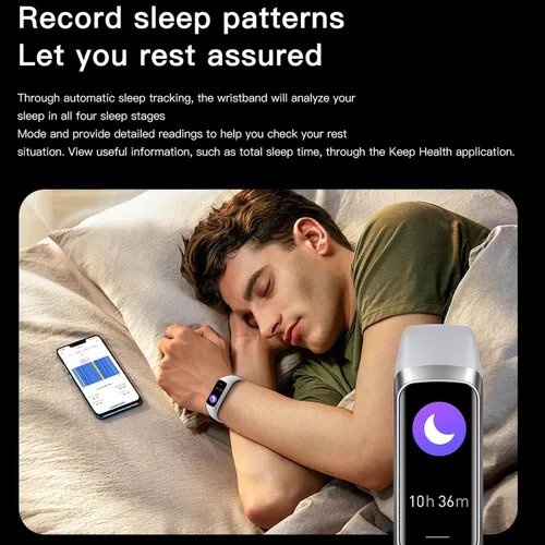 Vista 5 de Keep Health Fitness Trackers para mujeres y hombres Amoled Step Counter Slim Thin 25 modos deportivos con monitor de presión arterial de frecuencia