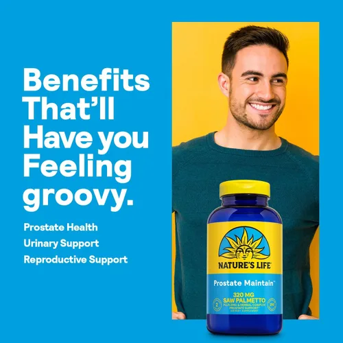 Vista 3 de Nature's Life Mantenimiento de la próstata - Suplemento de apoyo de próstata para la salud masculina - Saw Palmetto, complejo de hierbas Pygeum