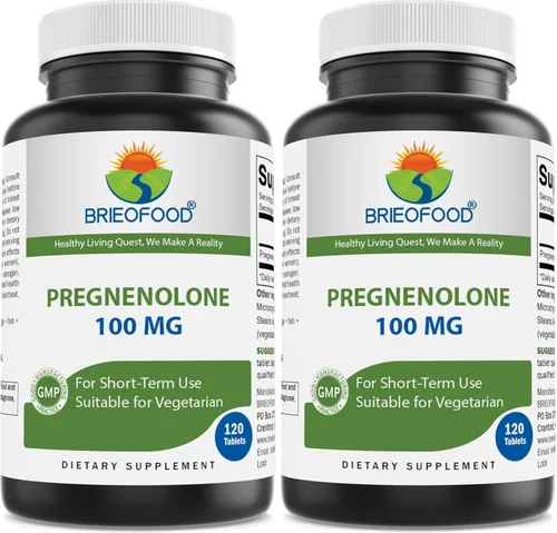 Vista 8 de Brieofood Pregnenolone 100 mg 120 tabletas - Suplemento de equilibrio hormonal