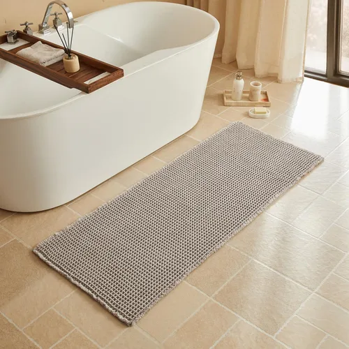 Vista 40 de Triohero Tapete de baño con diseño de gofre, tapete de baño pequeño y bohemio, antideslizante, lavable, ultra suave, súper absorbente, de secado