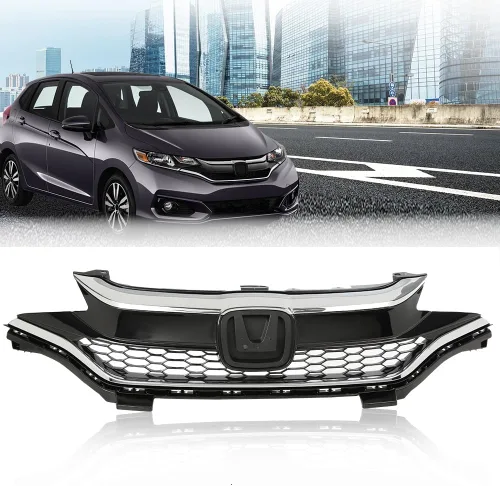 Vista 10 de PIT66 Protector de parrilla de parachoques delantero superior e inferior, compatible con Honda CRV 07-09 negro/cromo