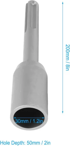 Vista 4 de Taladro de poste en T, vástago de 5 hoyos, broca de acero, poste de cerca, poste de mano, martillo, accesorio para taladro de martillo giratorio
