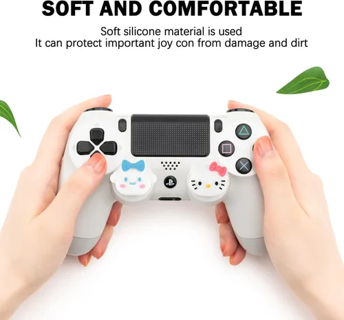 Vista 4 de DLseego Hi Cat & Dog - 4 tapas de agarre para el pulgar para Xbox One PS5 PlayStation4 DualSense Switch Pro Wireless Controller Deck de vapor