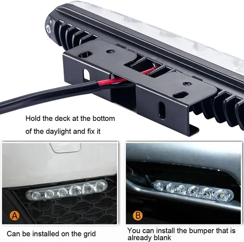 Vista 5 de Juego de 2 piezas de luces LED de alta potencia para conducción diurna, faros antiniebla LED para coche, ajuste universal