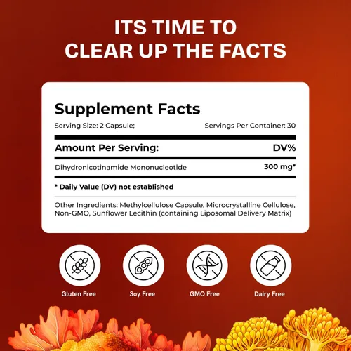 Vista 6 de Suplemento liposomal NMNH de 300 mg – Aumenta el antienvejecimiento, la energía y el enfoque de NAD – Cápsulas NMM alternativa a la vitalidad