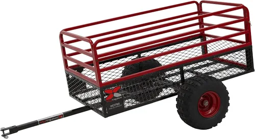 Vista 14 de Yutrax TX159 remolque utilitario para vehículos todoterreno de estilo guerrero X4 negro y rojo