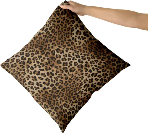 Vista 8 de Fundas de almohada marrón leopardo - 2 piezas Funda de almohada de guepardo 18x18 pulgadas Fundas de almohada de algodón con estampado de animales