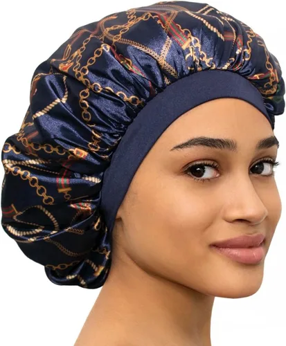 Vista 12 de CAPLORD Gorro de satén forrado para dormir, gorro de bambú para el cabello rizado natural para mujeres y hombres