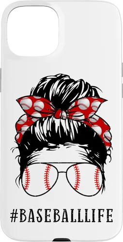 Vista 9 de Mom Messy Hair Bun Aviators Glasses Baseball Mother Life Case for iPhone 17