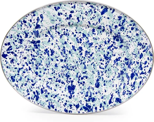 Vista 6 de Golden Rabbit Enamelware Oval Platter, 12 x 16in, Americana