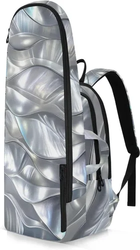 Vista 2 de Mochila de tenis para mujer y hombre, transpirable, con carcasa plateada, bolsa de viaje deportiva para hombres y mujeres, bolsa deportiva de tenis
