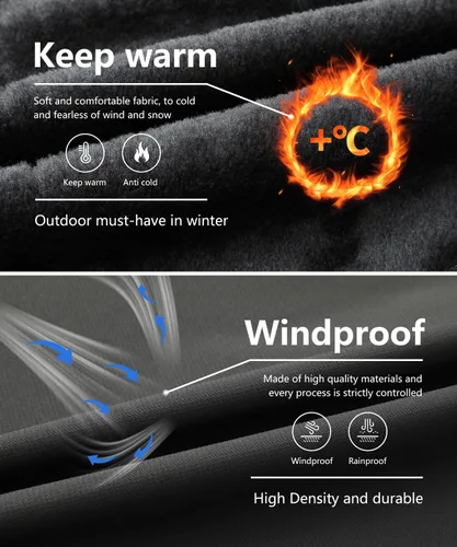 Vista 4 de Chaqueta de esquí de invierno impermeable para hombre, chaqueta de snowboard de invierno impermeable con capucha y forro polar resistente al viento