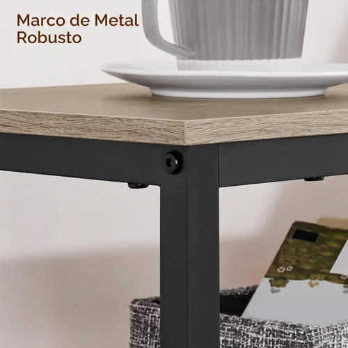 Vista 6 de Yaheetech - Mesa consola con estantes de 3 niveles, mesa de entrada, gris, 39.5 pulgadas