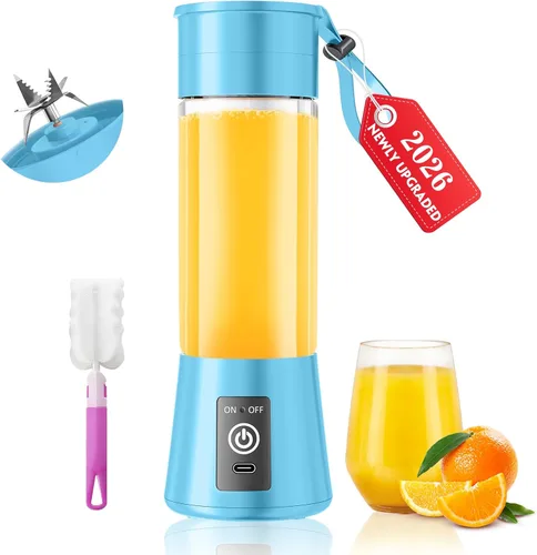 Vista 10 de Mini Personal Size Portable Blender - 375ml Small Blender Make Smoothies Blush