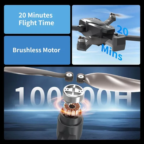 Vista 7 de Drones con cámara para adultos 4K, dron GPS con controlador de pantalla LCD de 4.5" Seguimiento automático de seguimiento 5G de largo alcance