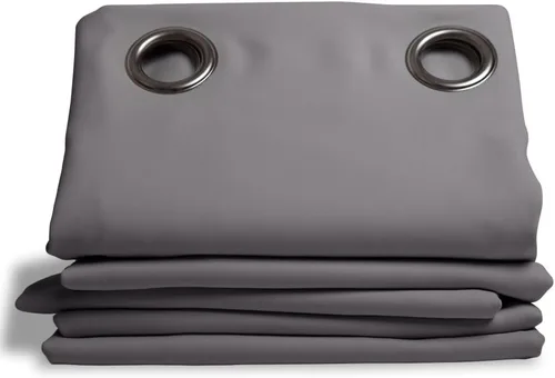 Vista 6 de Moondream Cortina opaca sólida, 55 pulgadas de ancho x 95 pulgadas de largo, negro (negro oscuro MC710), ojales, 1 panel