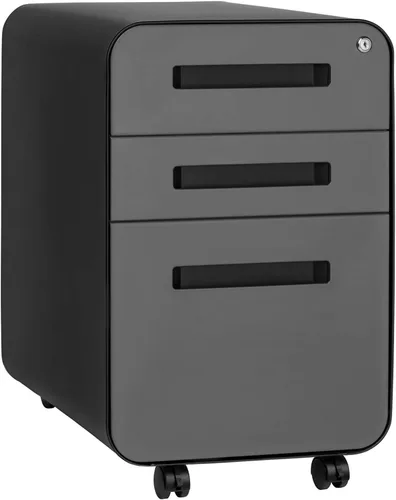 Vista 16 de Laura Davidson Furniture Stockpile Archivador de 3 Cajones con Cerradura - Archivador de Metal Bajo Escritorio de Oficina, Carpetas de Archivo