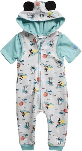 Vista 7 de Disney Mameluco de Mickey Mouse para bebé, 2 piezas, sin mangas, overol y camiseta (0-24 meses)
