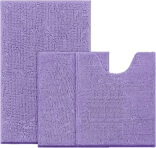 Vista 16 de BYSURE Juego de 3 alfombras de baño color azul aguamarina, antideslizantes, extra absorbentes, de felpilla, suaves, lavables Azul-aqua azul