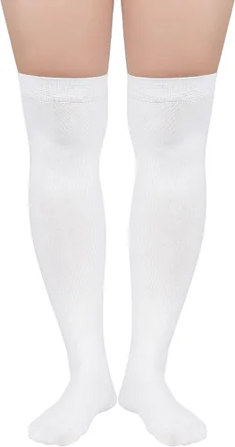 Vista 3 de Century Star Medias largas de atleta a rayas por encima de la rodilla para mujer